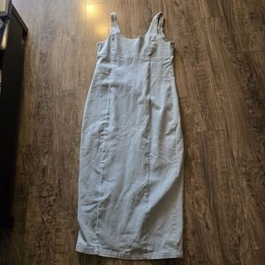 Source Unknown Light Blue Scoop Neck Tank Midi Dress